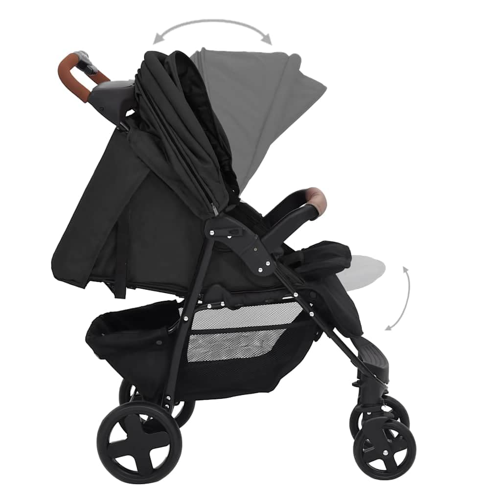 vidaXL Kinderwagen 2-in-1 Klappbar Kombikinderwagen Kinder Baby Buggy Sportwagen Reisebuggy Babywage