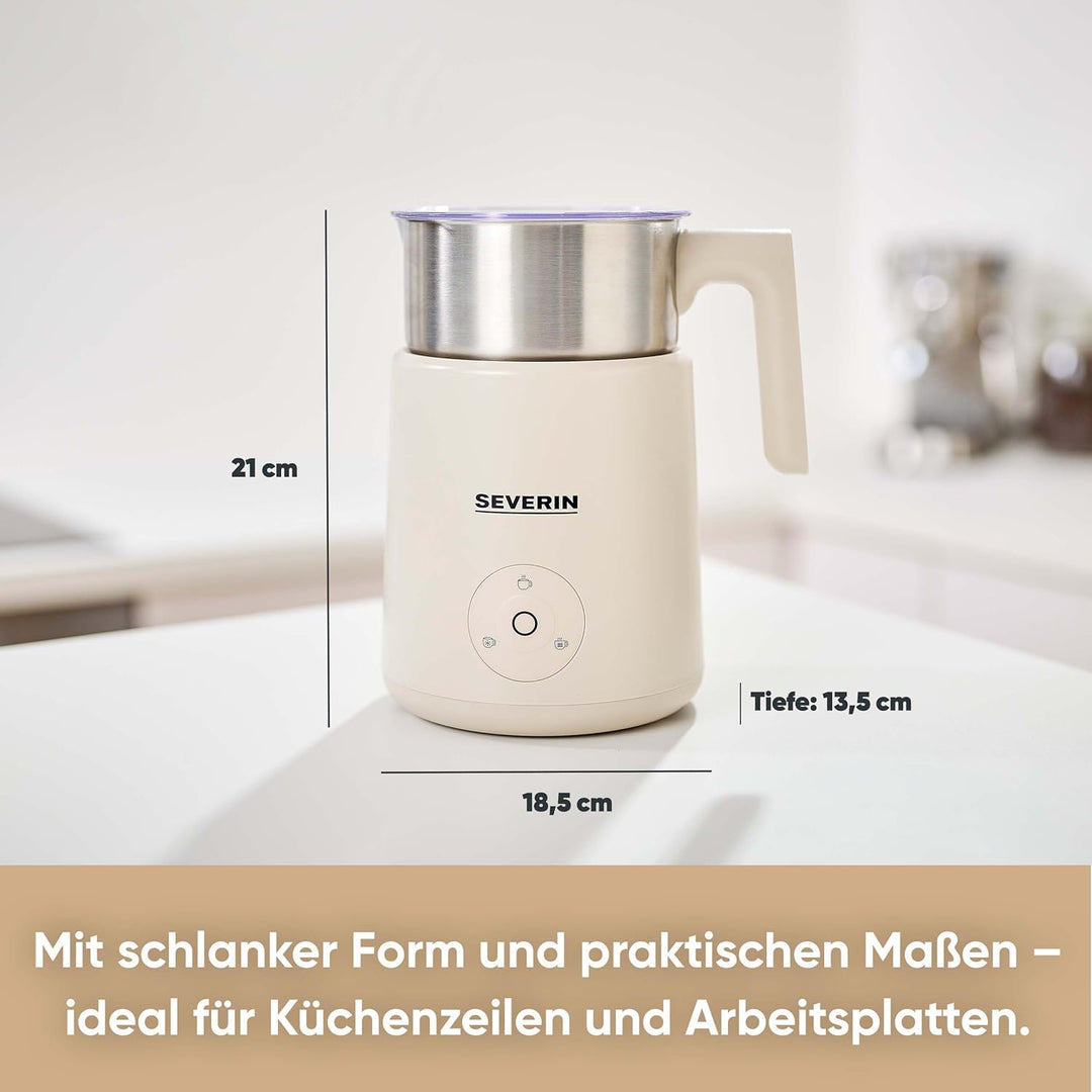 SEVERIN SPUMA Lite Design Induktions-Milchaufschäumer, elektrischer Milchschäumer mit Edelstahl-Milc