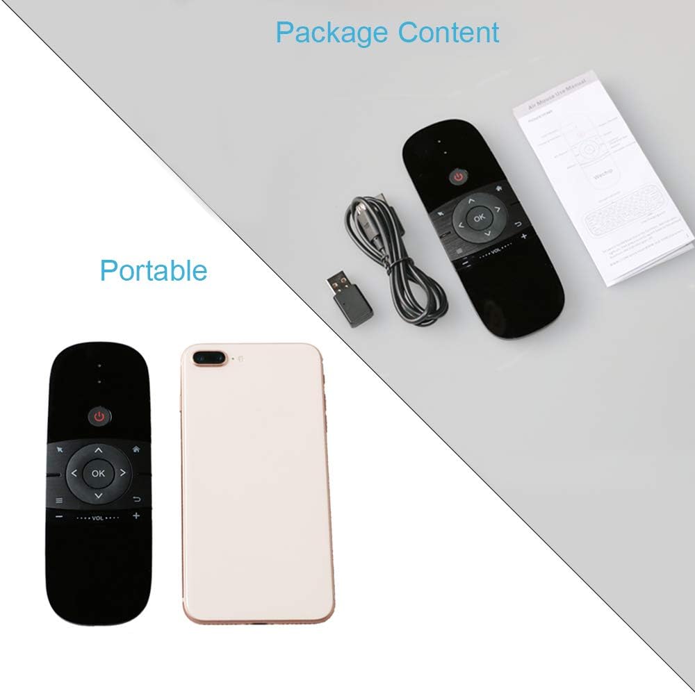 Air Mouse Fernbedienung mit IR-Lernfunktion, 2.4G Air Mouse Remote Control mit Tastatur und Maus Fun
