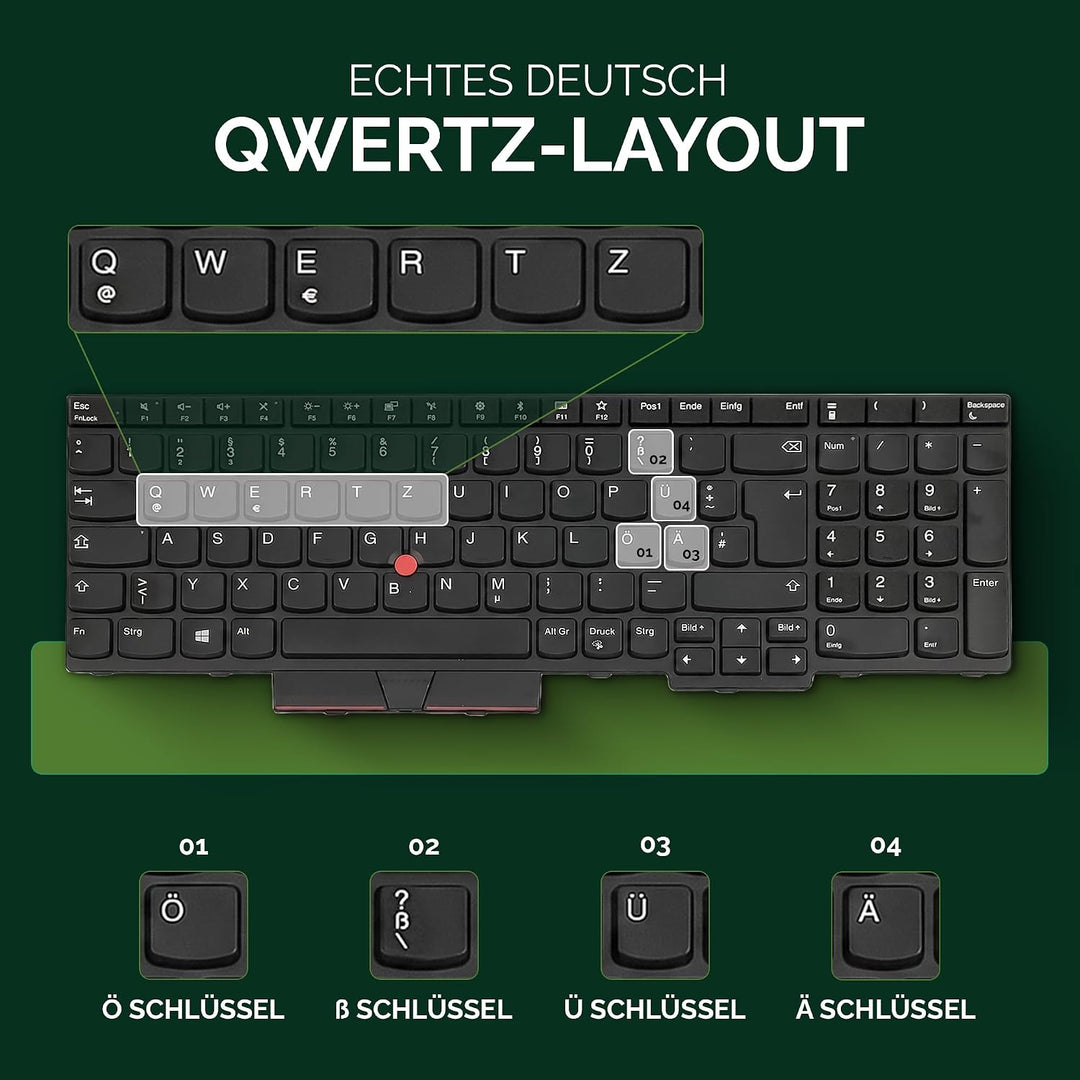 TellusRem ersatztastatur Deutsche Nicht Hintergrundbeleuchtung für Lenovo Thinkpad T570 T580 P51s P5