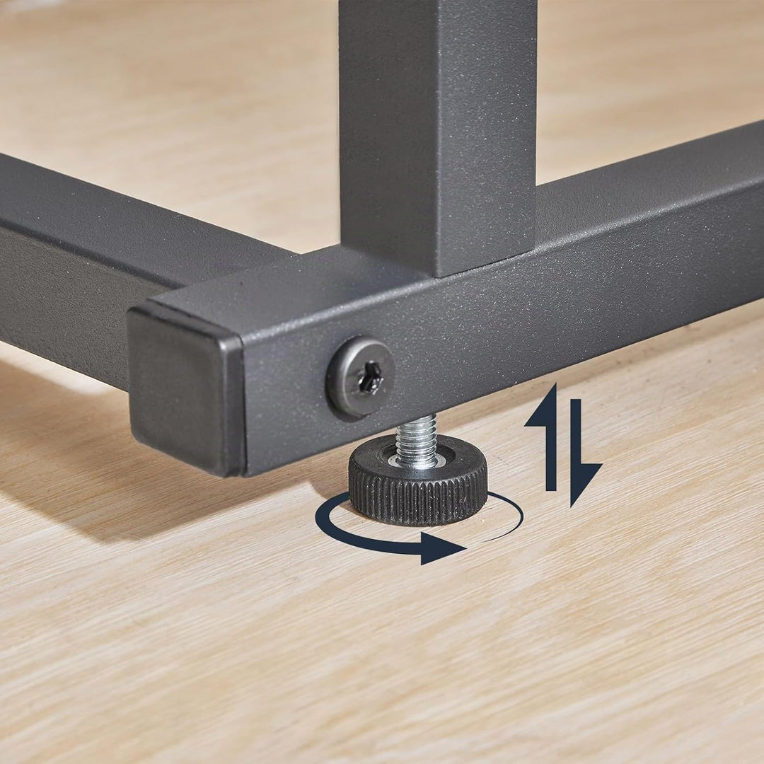 HOOBRO C-Form Beistelltisch mit Ladestation, höhenverstellbarer Beistelltisch mit Steckdose, Sofatis