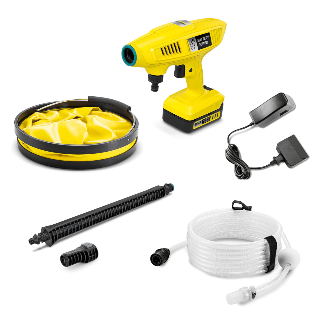 Kärcher 18 V Akku-Druckreiniger KHB 4-18 Plus Battery Set, Druck: 21 bar, Flachstrahldüse, Ansaugsch