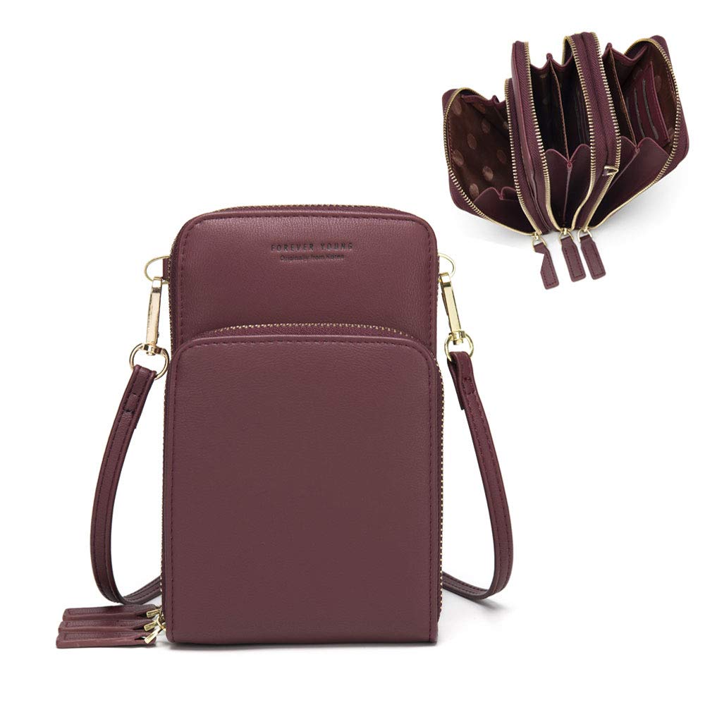 myfriday Kleine Umhängetasche für Damen, Mini Messenger Schulter Handtasche Geldbörse mit Kreditkart