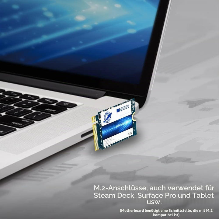 Dogfish SSD M.2 2230 NVMe PCIe 4.0 512GB 3D TLC NAND Gaming Internal Solid State Drive Kompatibel mi