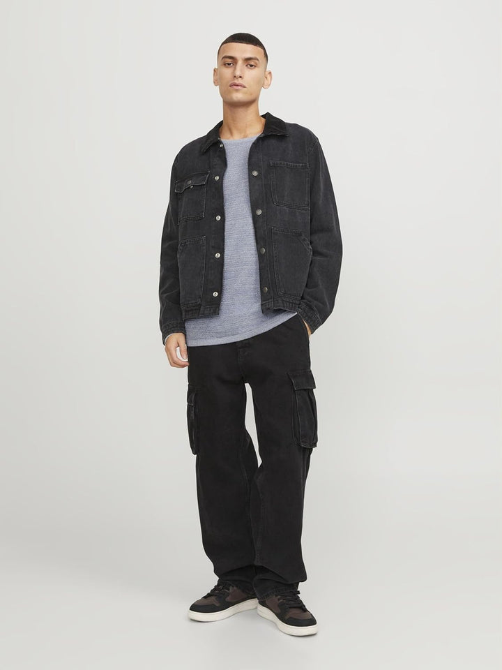 JACK & JONES Herren Jjegreg Knit Crew Neck Sn Strickpullover XXL Pacific Coast/Detail:with Cloud Dan