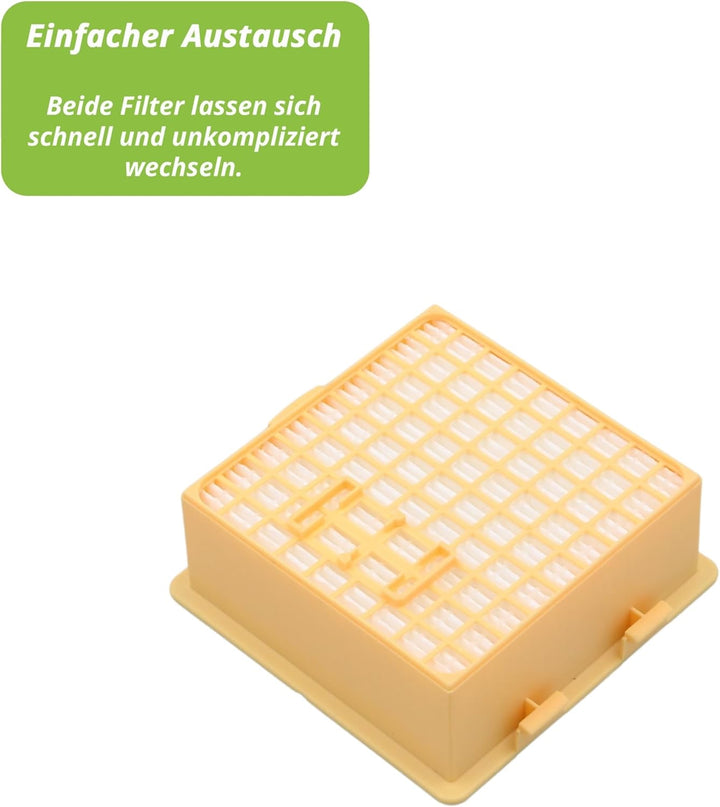 Hochwertiges Filterset 1 Aktivfkohlefilter und 1 Hepafilter passend für Vorwerk Tiger 260, VT260 - H