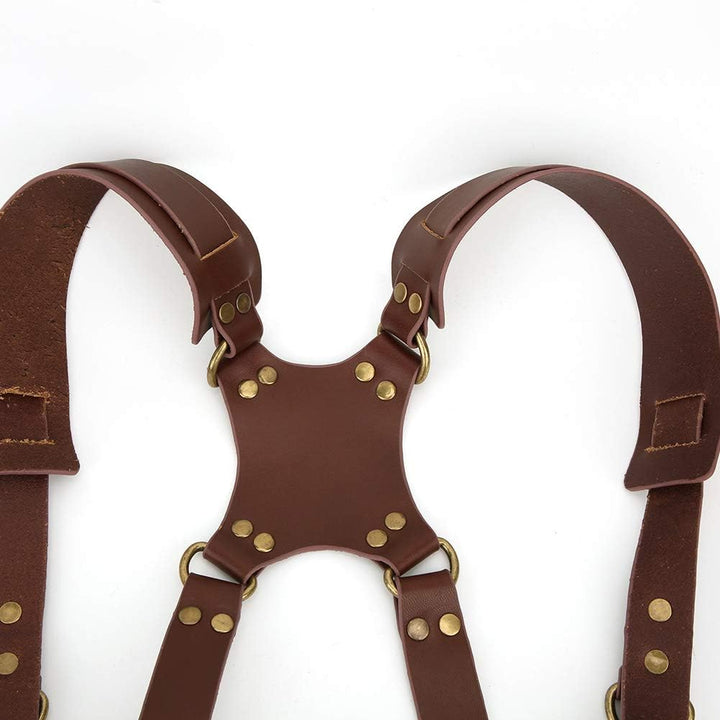 Jadpes Leder Kameragurt Zubehör, Digital verstellbare Doppelschutzkamera Lederriemen Niet Digitalkam