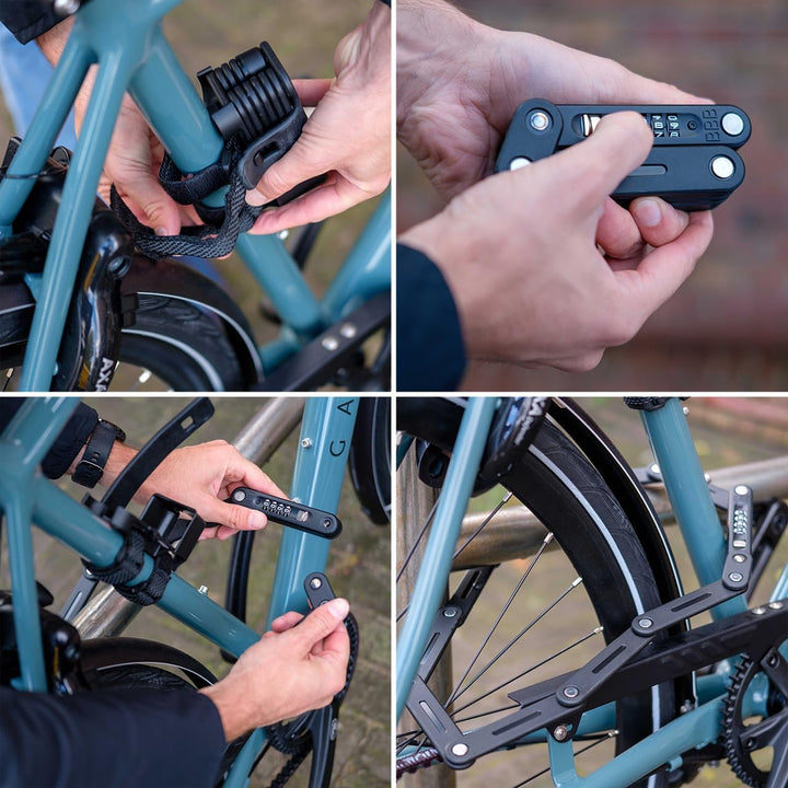 BBB Cycling Zahlenschloss CodeFold Fahrradschloss für Rennrad MTB und Urban Cycling 4-Stellig Code K
