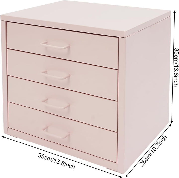 Ablagebox Schubladenboxen A4 Aufbewahrungsboxen Schreibtisch Organizer mit 4 Schubladen Mini Kommode