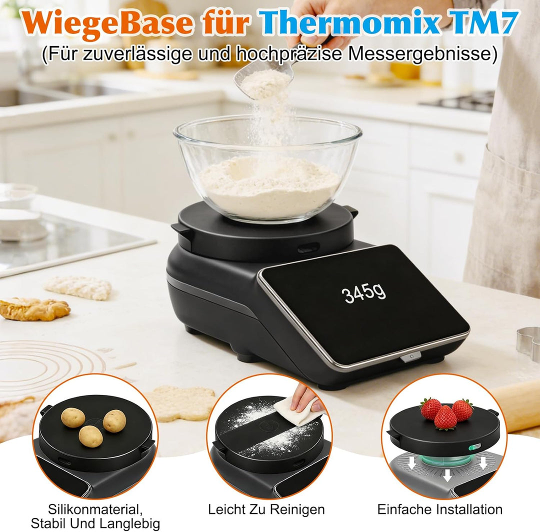 SelfTek Wiegebase für Thermomix TM7 Zubehör - Wiegeplatte Silicone Verwandelt TM7 Zur Plattformwaage