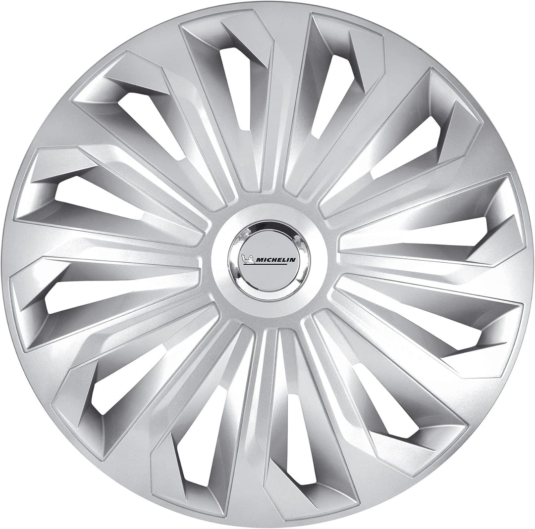 MICHELIN Radkappen 16 Zoll Universal Radzierblenden Monique 4er Set Fürs Auto ABS Kunststoff | Silbe