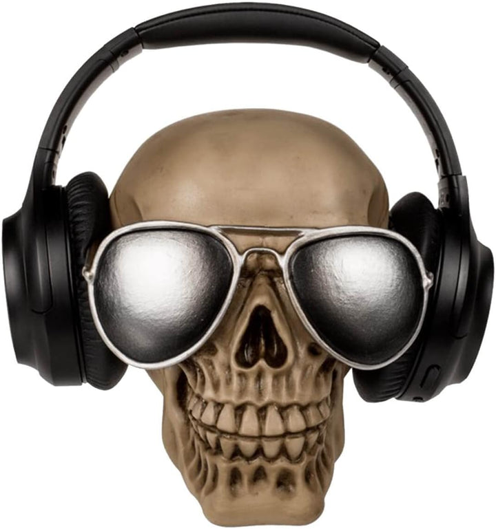 mtb more energy Deko XL Totenkopf Kopfhörerhalter ''Deadly Beats'' - 16x20x17 cm - Figur Dekoration