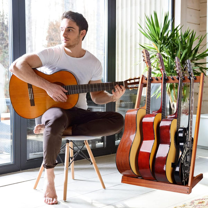 Gitarrenständer, HilerPunk Mehrere Gitarrenständer aus Holz,Gitarren Bodenständer mit Filzpad-Pick S