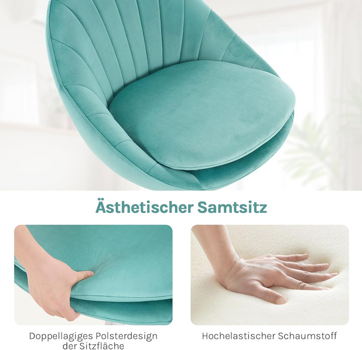 WOLTU Homeoffice Stuhl, Bürostuhl ergonomisch, Schminkstuhl drehbar, Drehstuhl mit Rollen, Schreibti