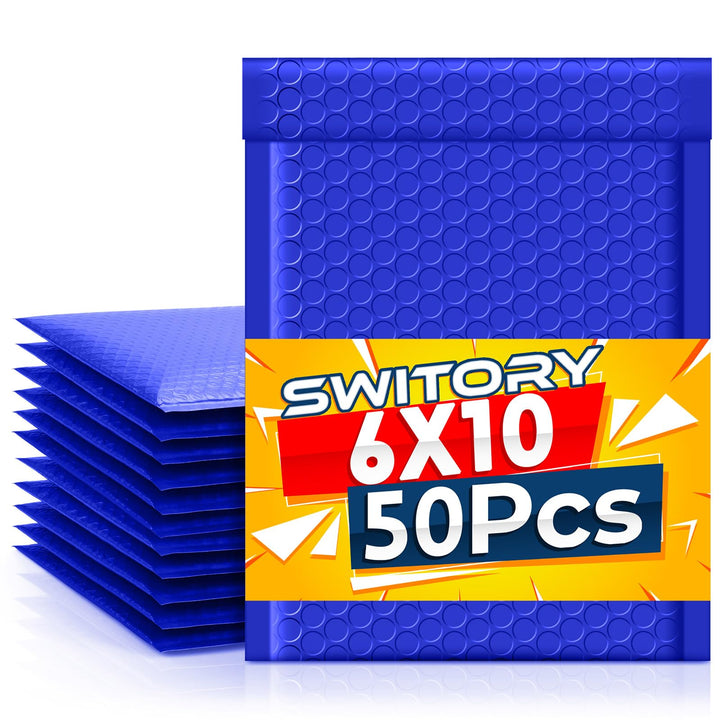 Switory 50 Stück Versandtaschen A5 Polsterumschläge 15,3 cm x 26,9 cm Poly Bubble Mailer Gepolsterte