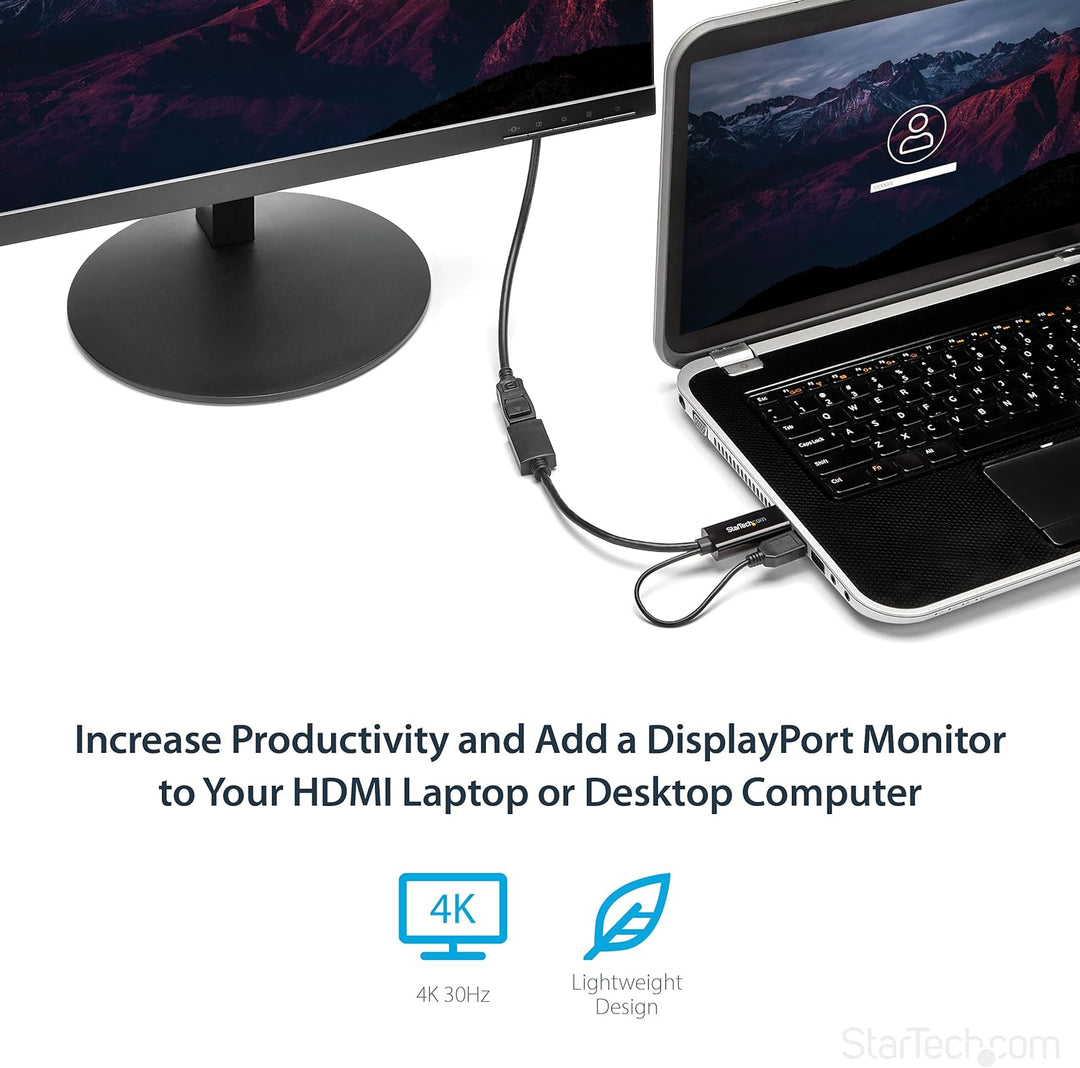 StarTech.com HDMI auf DisplayPort Adapter - HDMI auf DisplayPort Konverter mit USB Power - 4K HDMI z