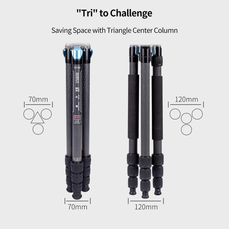 SIRUI ST-124+ST-10X Wasserdichtes Carbon-Kamera-Stativ mit 360°Kugelkopf, Professionelles Carbonfase