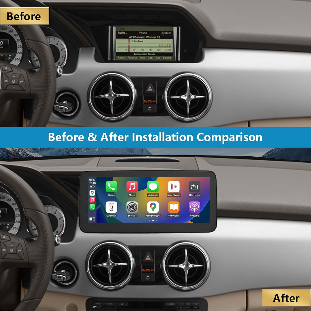 Autoradio 10,25 Zoll Touchscreen mit kabellosem Carplay und Android Auto für 2013-2015 Mercedes Benz
