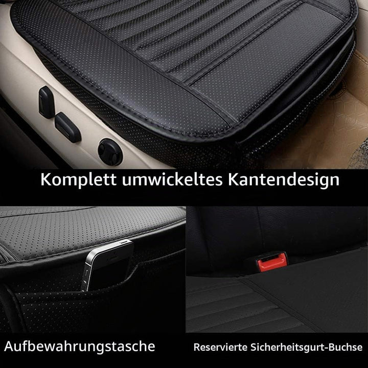 LUOLLOVE Autositzbezüge PU Leder Bambus-Kohle-atmungsaktiv kompatibel für 90% Modelle Vordersitz,2St