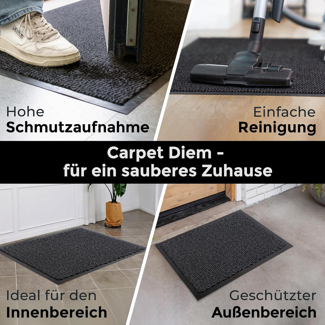 Carpet Diem Fussmatte, einfach sauber | Schmutzfangmatte Eingangsbereich - Fussmatte Innen & Aussen,