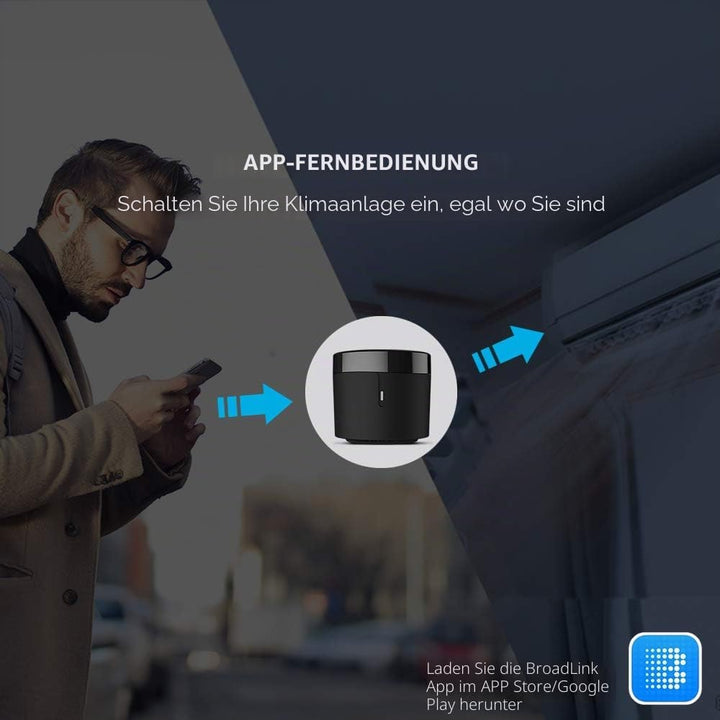 Broadlink - RM4 Mini - Universelle IR-Audio-Video-Fernbedienung, Smart Home WLAN Remote-Hub, kompati