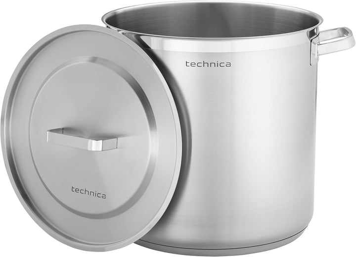 TECHNICA Topf Induktion 21,2 l – Kochtopf aus Edelstahl ⌀300 mm mit Deckel – Dreischichtboden – Supp