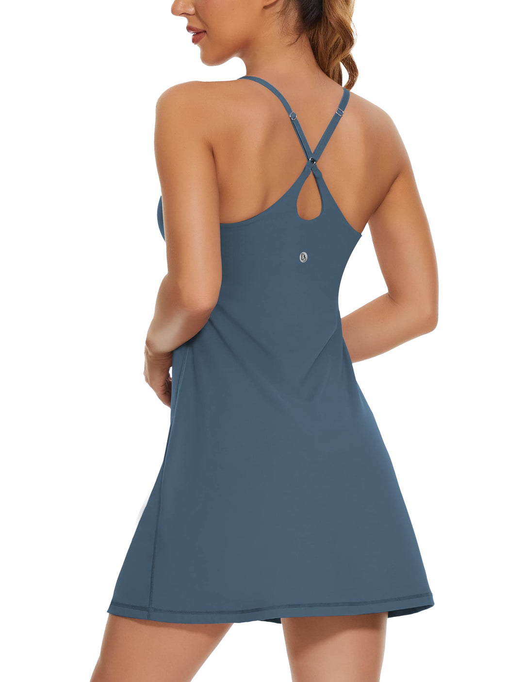 Desol Damen-Tenniskleid, Golf-Trainingskleid mit integrierten BH- und Shorts-Taschen, sportliche Tra