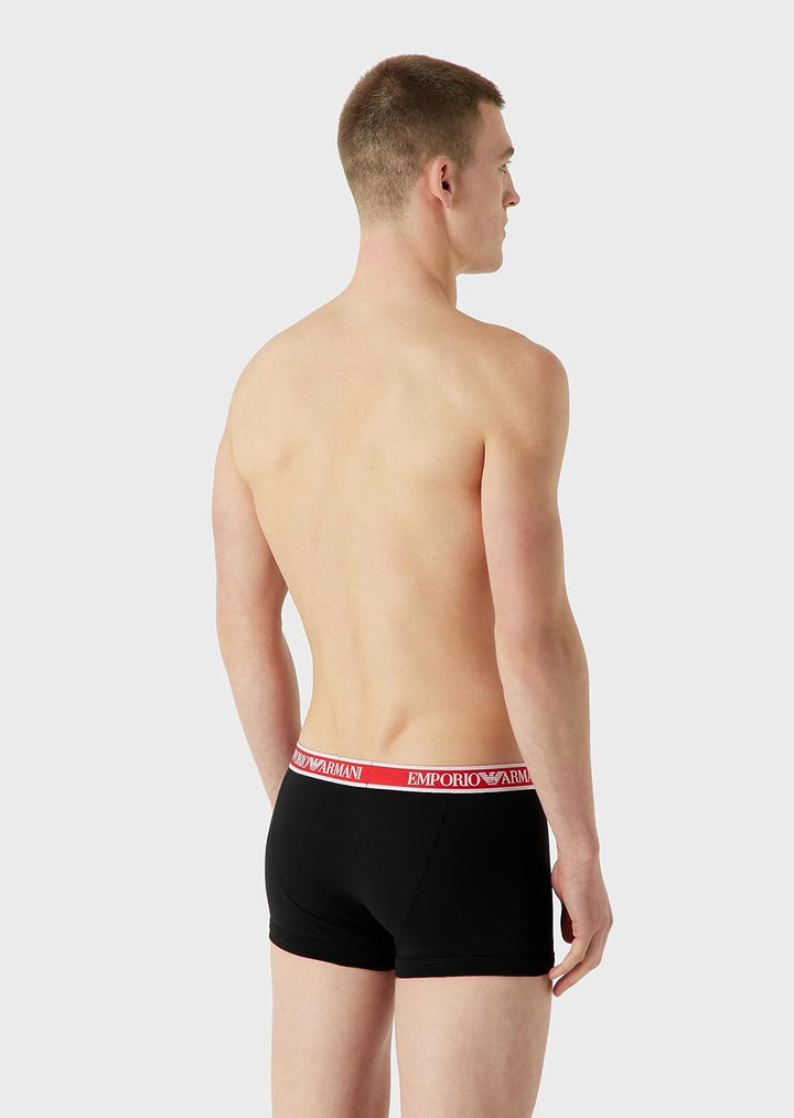 Emporio Armani Herren Trunks (3er Pack) XL White/Black/Red, XL White/Black/Red
