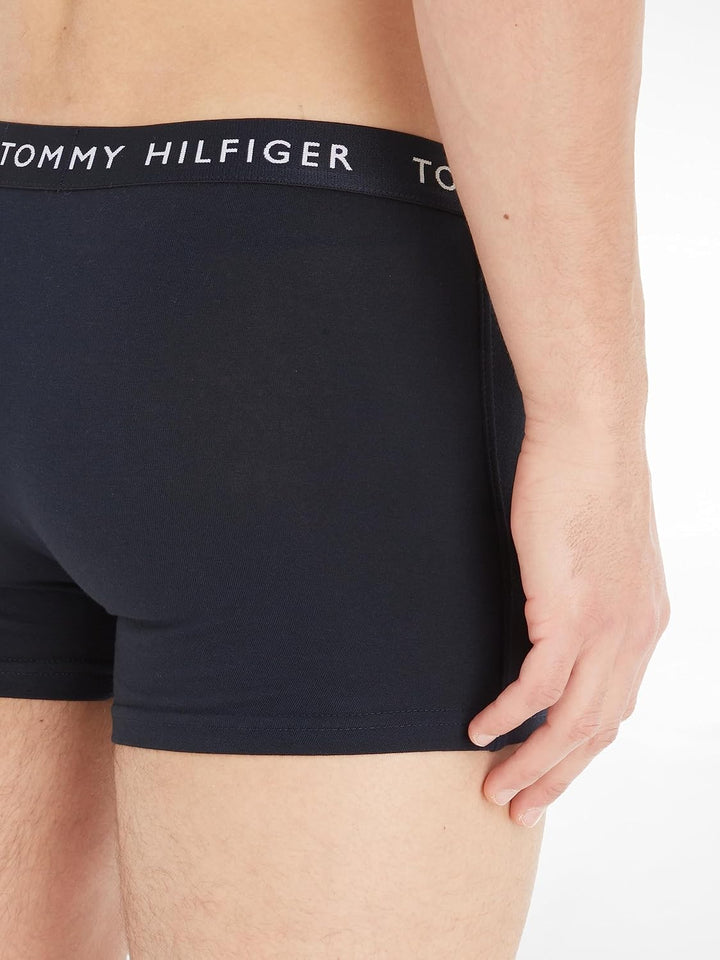 Tommy Hilfiger Herren 3er Pack Boxershorts Trunks Unterwäsche S Mehrfarbig (Desert Sky/White/Primary