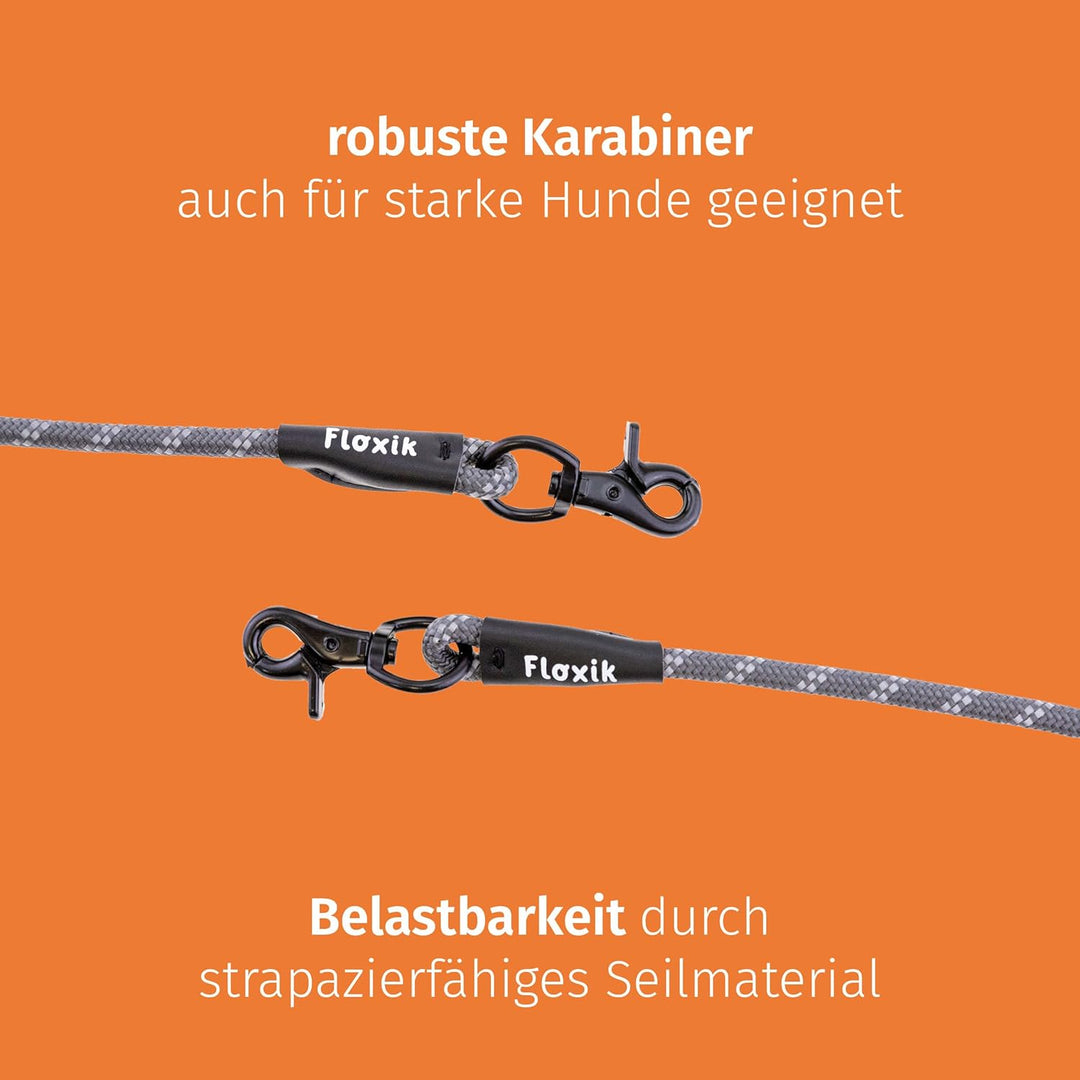 Floxik Premium Führleine Hund | Hundeleine 3m Verstellbar - Tauleine für kleine &amp; mittelgrosse Hunde