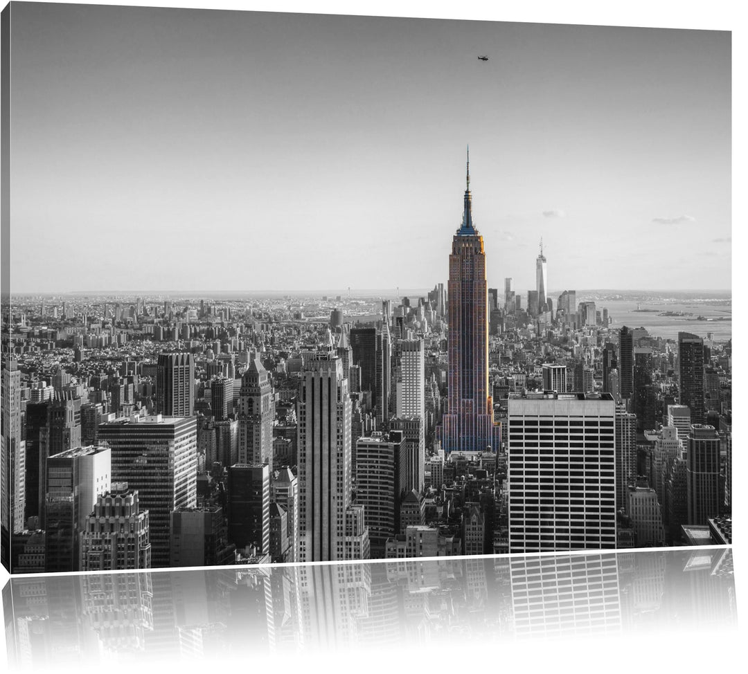 traumhafte Empire State Building schwarz/weiss Format: 100x70 auf Leinwand, XXL riesige Bilder ferti