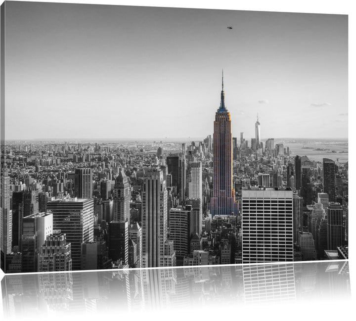 traumhafte Empire State Building schwarz/weiss Format: 100x70 auf Leinwand, XXL riesige Bilder ferti
