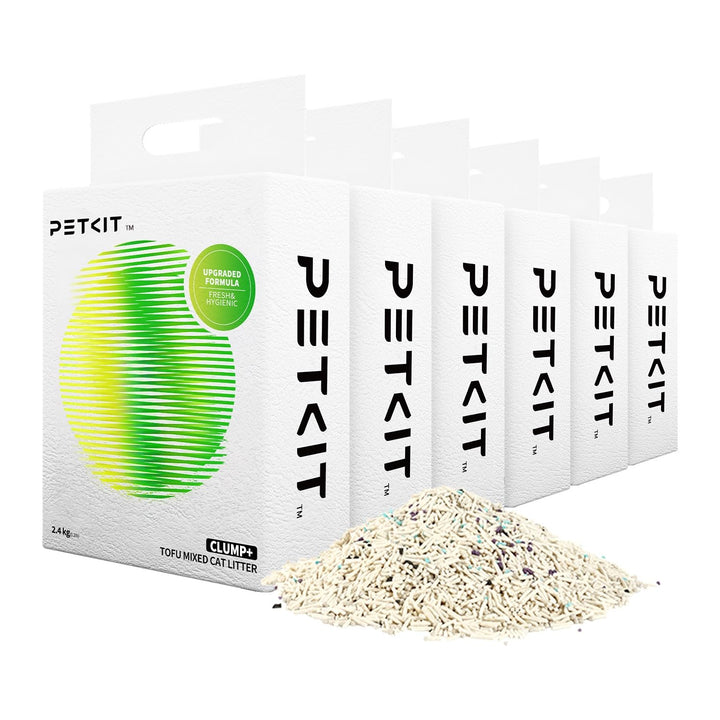 PETKIT 5 in 1 Gemischtes Katzenstreu, 14.4kg,Klumpstreu für Katzen,Spülbar, Geruchsfrei, Aktivkohle,