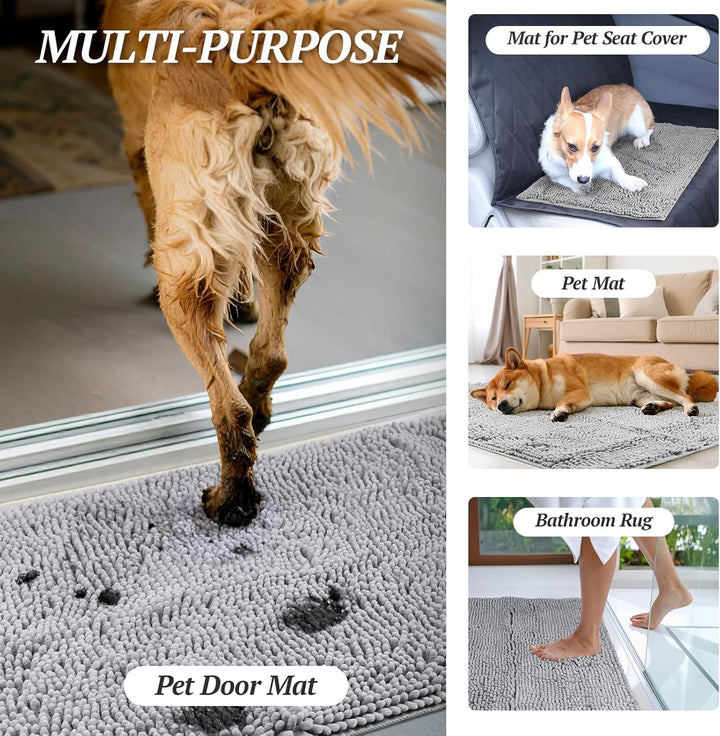 VIVAGLORY Schmutzfangmatte Hund Absorpmax Cleany Mat Hund, Hundeteppich Schmutzmatte Fussmatte, Wasc