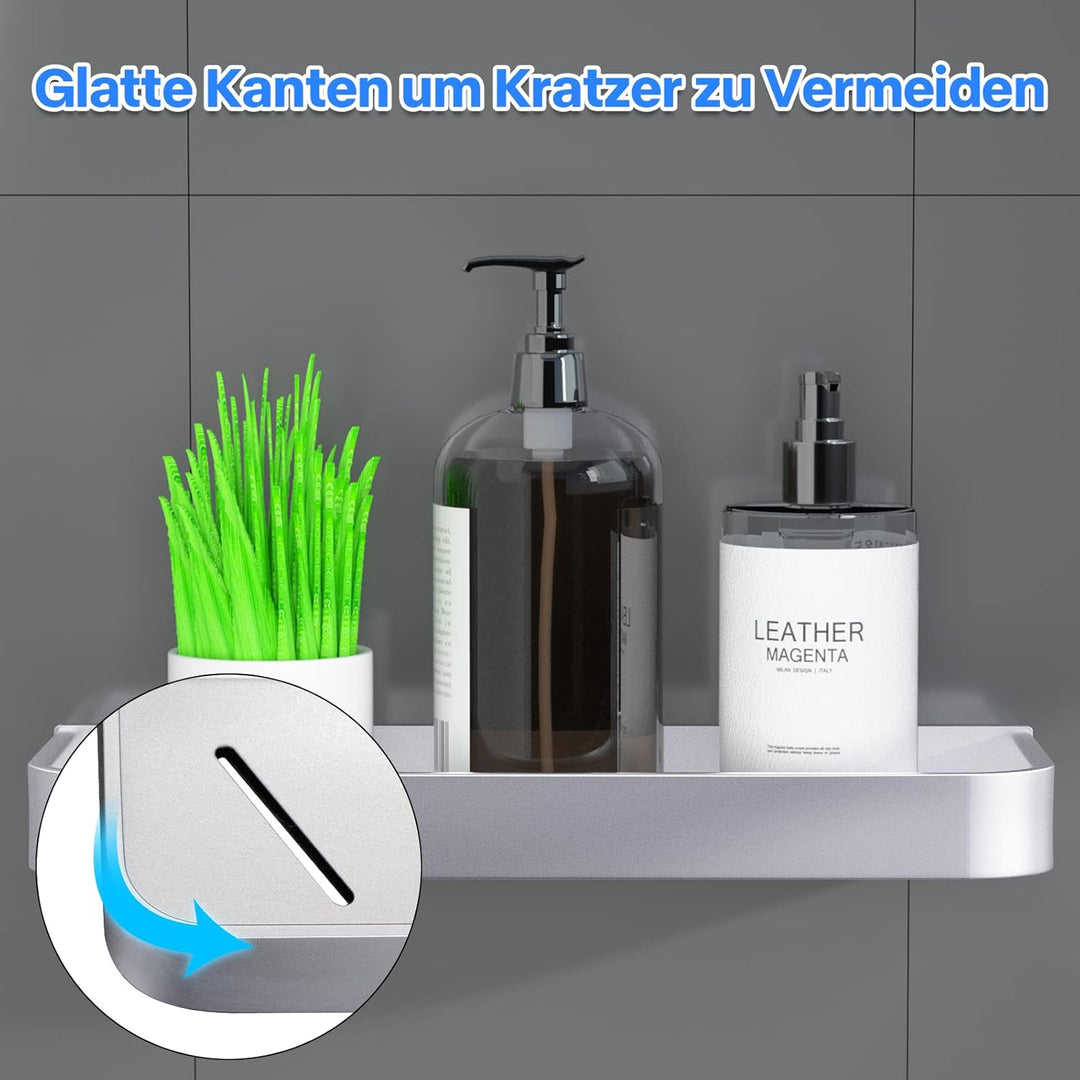 Bestdon Duschregal Ohne Bohren, Duschablage Selbstklebend Regal, Duschkorb Ablagen Wandablage Alumin