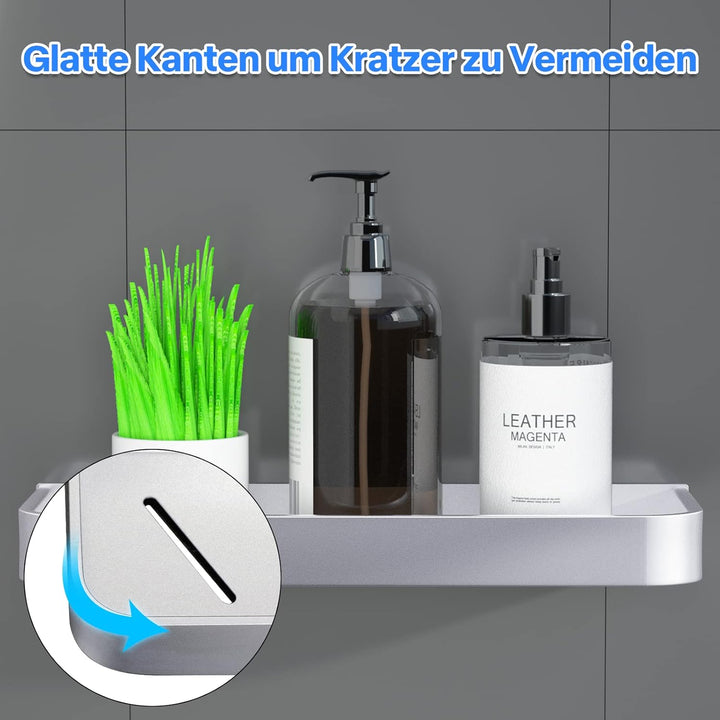 Bestdon Duschregal Ohne Bohren, Duschablage Selbstklebend Regal, Duschkorb Ablagen Wandablage Alumin