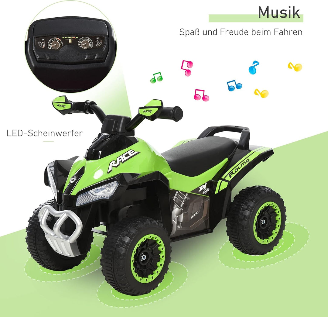 HOMCOM Rutschauto Rutschfahrzeug Kinderfahrzeug für 18-36 Monate Kinder Grün, grün