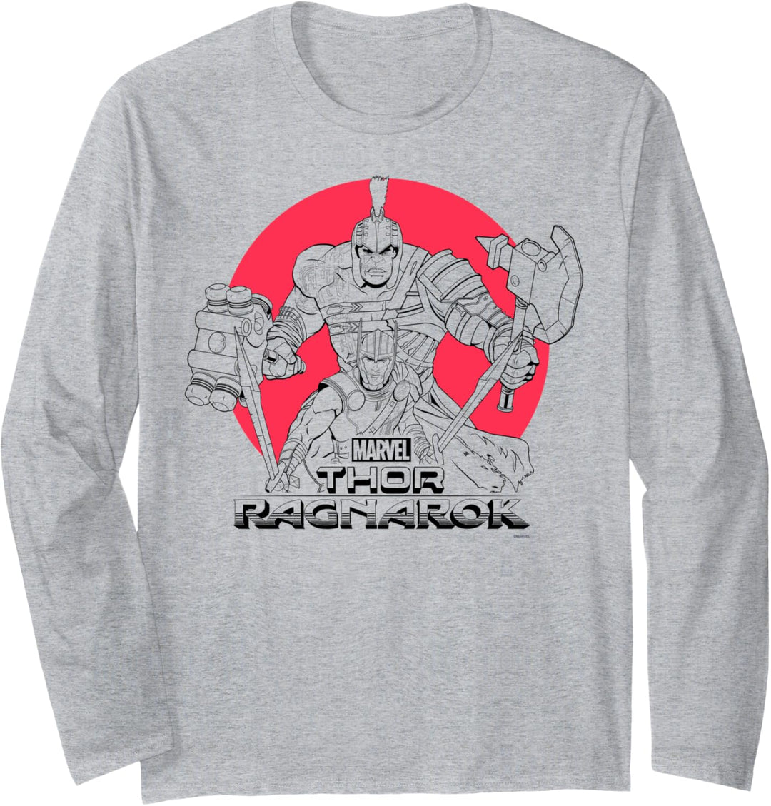 Marvel Thor: Ragnarok Hulk And Thor Action Pose Langarmshirt
