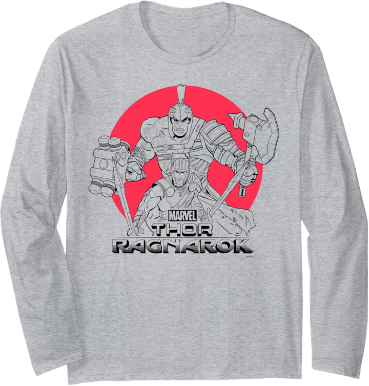 Marvel Thor: Ragnarok Hulk And Thor Action Pose Langarmshirt