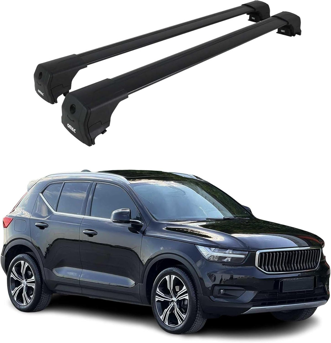 OMAC Dachträger Gepäckträger kompatibel mit Volvo Xc40 2018-2024 TÜV ABE Grundträger Alu Schwarz XC4