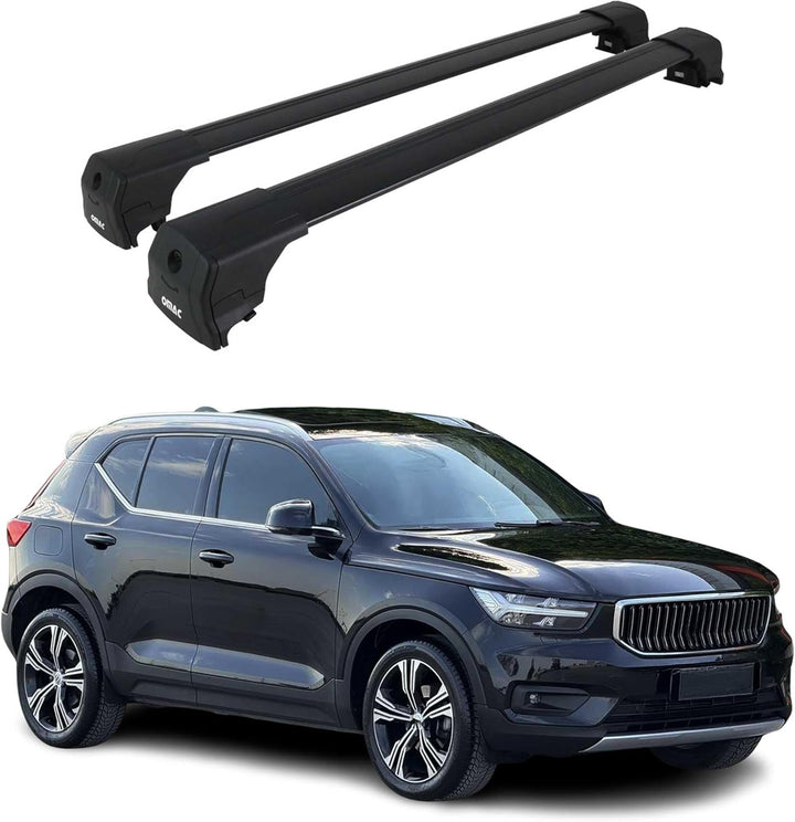 OMAC Dachträger Gepäckträger kompatibel mit Volvo Xc40 2018-2024 TÜV ABE Grundträger Alu Schwarz XC4