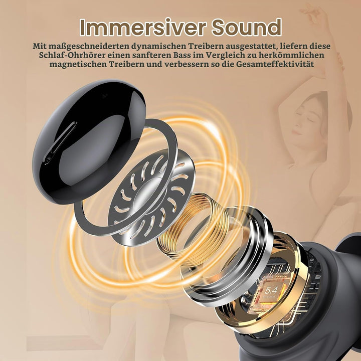 Bluetooth Kopfhörer In Ear, Mini Schlafkopfhörer für Seitenschläfer 2026 | Bluetooth 5.4 Hi-Fi Sound