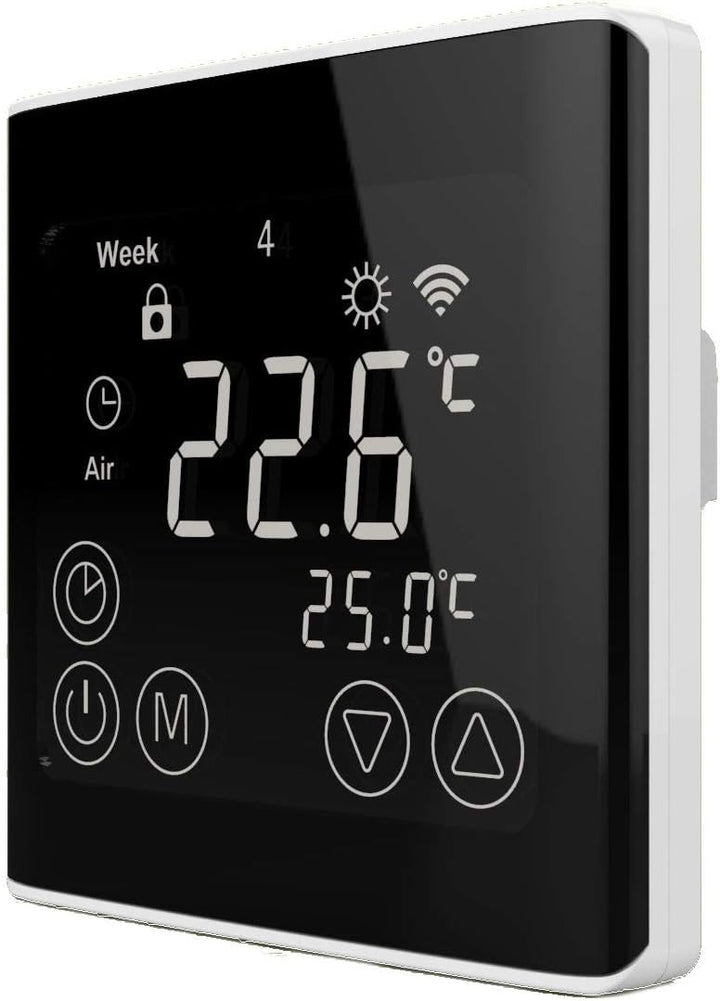 JWS WLAN Raumthermostat 230V – Smart Thermostat mit Touchdisplay, 16A, Schwarz – Kompatibel mit Alex