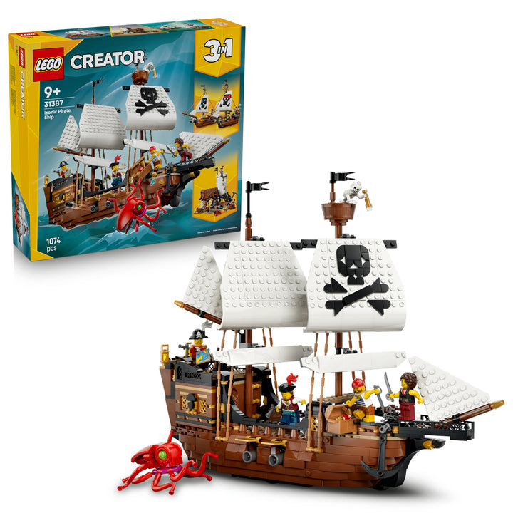 LEGO Creator Legendäres Piratenschiff Spielzeug - Modellbau mit 2 Bauoptionen - Burg oder 2 Zwilling