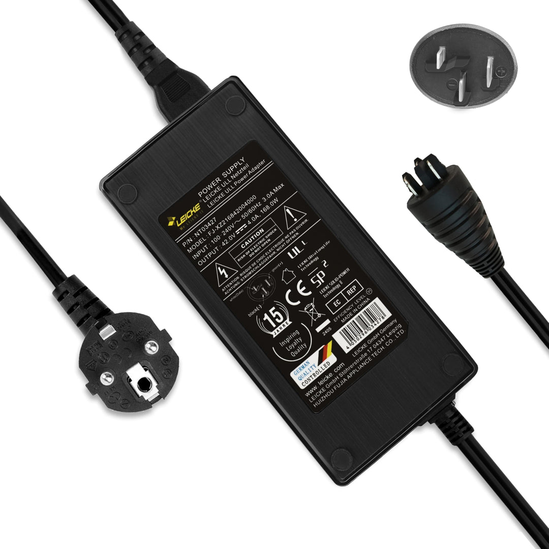 LEICKE Netzteil für Bosch e Bike Ladegerät 36V 4A 42V 4A Bosch Active/Performance Line E-Bike Akku m