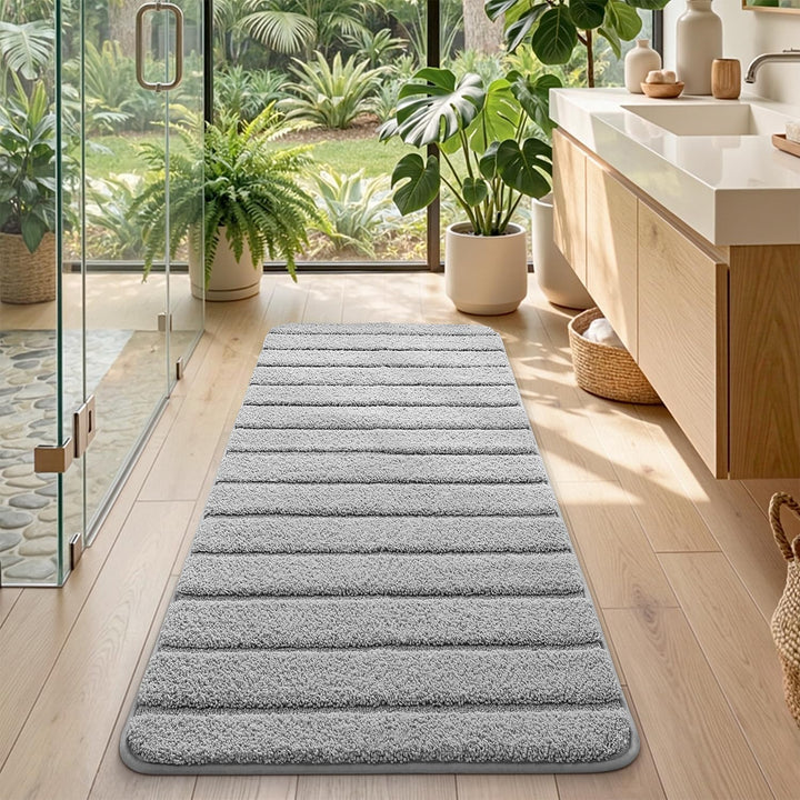 DEXI Badematte rutschfest 60 x 150 cm, Weich Badezimmerteppich Saugfähige Badteppich Waschbar Badvor