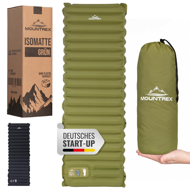MOUNTREX Isomatte - Camping Luftmatratze mit Fusspumpe, Extra Dick (10 cm)