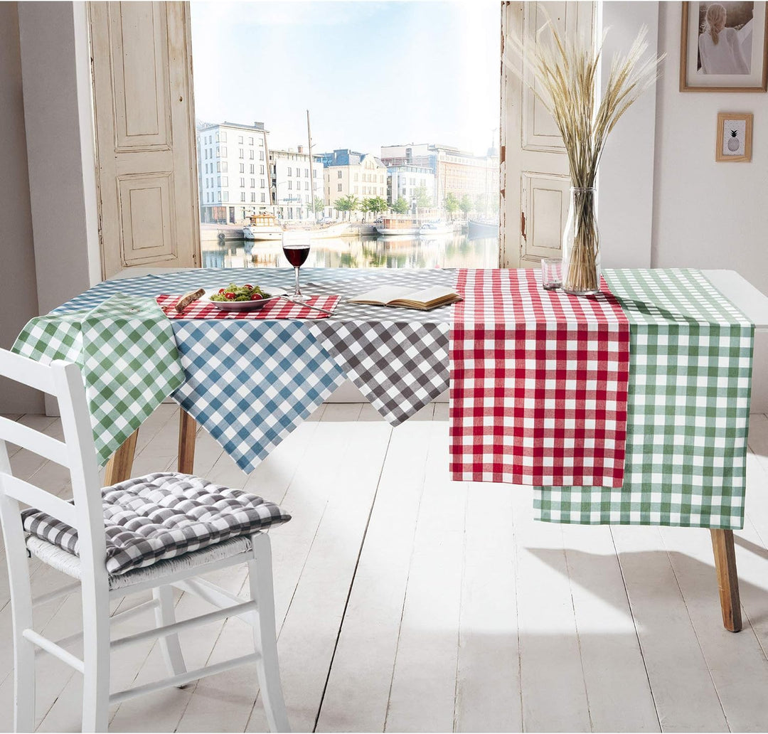 REDBEST Servietten, Stoffserviette 6er- Pack Landhaus karo Nashville grün Grösse 50x50 cm - strapazi