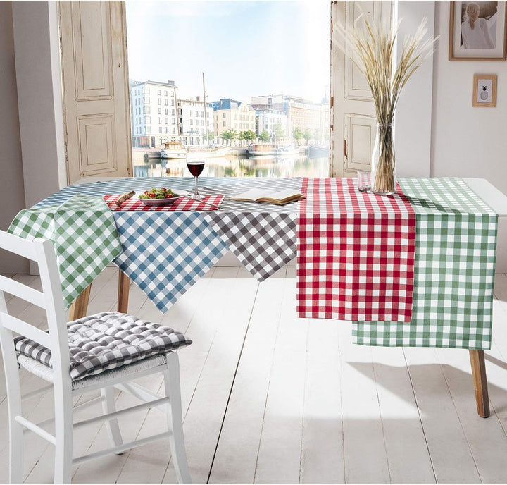 REDBEST Servietten, Stoffserviette 6er- Pack Landhaus karo Nashville grün Grösse 50x50 cm - strapazi