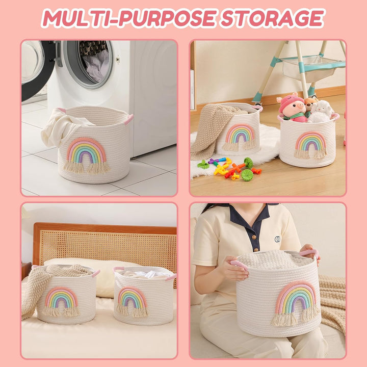 Aufbewahrungskörb für Spielzeug, Korb Kinderzimmer Aufbewahrungskorb Wickeltisch Organizer Gewebtem